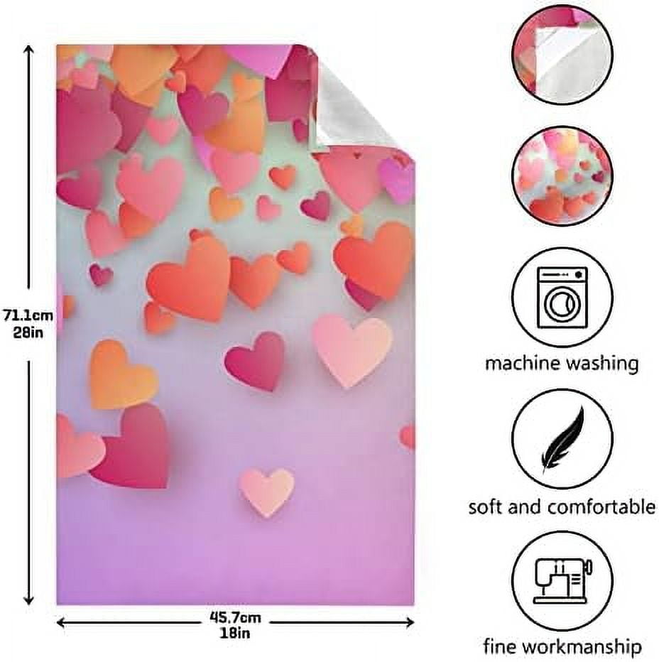 SKYSONIC Valentine's Day Love Heart Kitchen Towel Set of 1, Super Soft