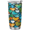 thumbnail image 1 of SKYSONIC Valentine's Day Tumbler Stainless Steel Double Wall Vacuum Reusable Insulated Mug with Straw and Built-in Coaste for Cold and Hot Beverages, 12oz, 1 of 7