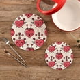 thumbnail image 1 of SKYSONIC Valentines Hearts Pot Holders Trivets, 2 Pcs Heat Resistant Trivets,Pink Roses Cotton Thread Weave Mats for Hot Pads Pans Pot Bowl Teapot for Kitchen Decor, 1 of 7