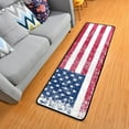 thumbnail image 1 of SKYSONIC Vintage American USA Flag Runner Rug with Rubber Backing, Retro Stars and Stripes Non Slip Entryway Rug Runner Washable Soft Area Rug Carpet for Hallway Bedroom Kitchen Decor,2'x6', 1 of 6