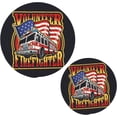 thumbnail image 1 of SKYSONIC Vintage Firefighter Emblem Pot Holders Trivets, 2 Pcs Heat Resistant Trivets,Black Cotton Thread Weave Mats for Hot Pads Pans Pot Bowl Teapot for Kitchen Decor, 1 of 7