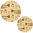thumbnail image 1 of SKYSONIC Vintage Golden Flute Pot Holders Trivets, 2 Pcs Heat Resistant Trivets,Musical Instruments Cotton Thread Weave Mats for Hot Pads Pans Pot Bowl Teapot for Kitchen Decor, 1 of 7