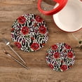 thumbnail image 1 of SKYSONIC Vintage Leopard Skin Flowers Pot Holders Trivets, 2 Pcs Heat Resistant Trivets, Cotton Thread Weave Mats for Hot Pads Pans Pot Bowl Teapot for Kitchen Decor, 1 of 7