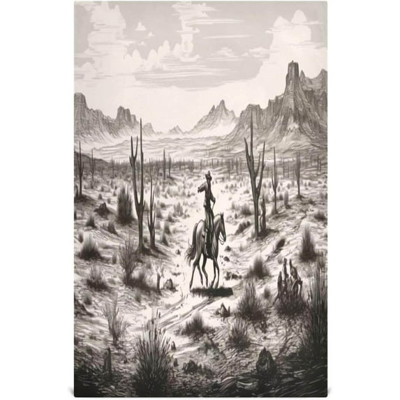 SKYSONIC Vintage Western Cowboy Kitchen Towels, 18 x 28 Inch Super Soft and Absorbent Dish Cloths for Washing Dishes, 1 PCS Reusable Multi-Purpose Microfiber Hand Towels for Kitchen