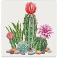 thumbnail image 1 of SKYSONIC Watercolor with Cactus Garden Printed Square Ceramic Coaster for Drinks with Cork Base for Coffee Cups Place Mats for Home Decor Set of 4 Pieces, 1 of 4