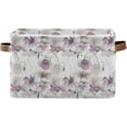 SKYSONIC Watercolor Flowers Foldable Canvas Storage Bin, Sturdy Fabric