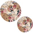SKYSONIC Watercolor Fowers Pot Holders Trivets, 2 Pcs Heat Resistant