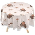 thumbnail image 1 of SKYSONIC Watercolor Hedgehog Round Tablecloth 60inch Indoor Wrinkle Free, Apple Mushrooms Circular Lace Table Cover Washable for Kitchen Party BBQ Dining Decor, 1 of 7