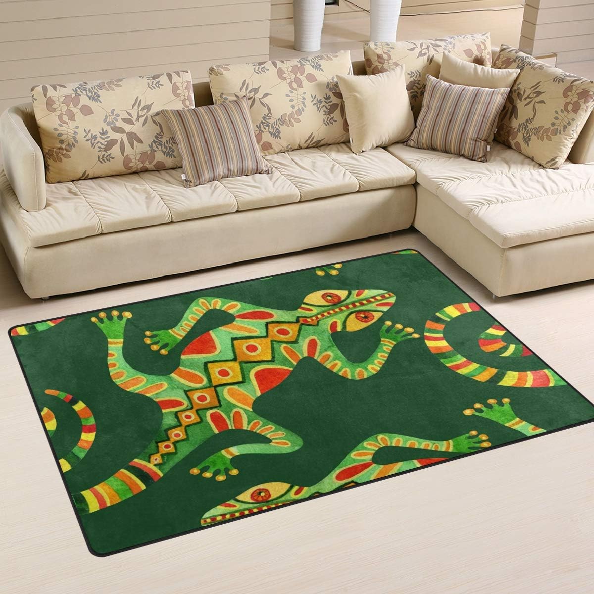 Cool Rug Lizard SKYSONIC Watercolor Lizards Area Rug Carpet Living Room Bedroom 24