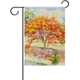 thumbnail image 1 of SKYSONIC Watercolor Painting Landscape Double-Sided Printed Garden House Sports Flag - 28x40in Polyester Decorative Flags for Courtyard Garden Flowerpot, 1 of 2