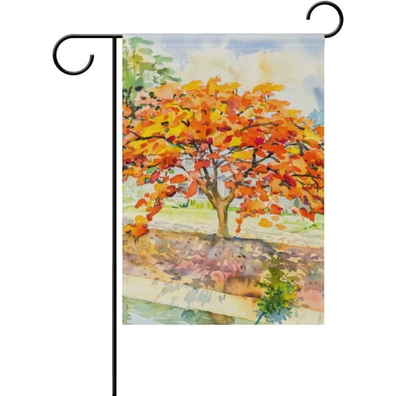 SKYSONIC Watercolor Painting Landscape Double-Sided Printed Garden House Sports Flag - 28x40in Polyester Decorative Flags for Courtyard Garden Flowerpot