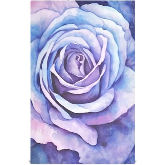 SKYSONIC Watercolor Rose Blue Kitchen Towels, 18 x 28 Inch Super Soft and Absorbent Dish Cloths for Washing Dishes, 4 PCS Reusable Multi-Purpose Microfiber Hand Towels for Kitchen