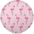 thumbnail image 1 of SKYSONIC White Dots Flamingo Round Placemats for Dining Table Non-Slip Heat-Resistant Polyester Table Mats Set of 1 Washable Table Mats for Kitchen Dining Table Decoration (682), 1 of 7