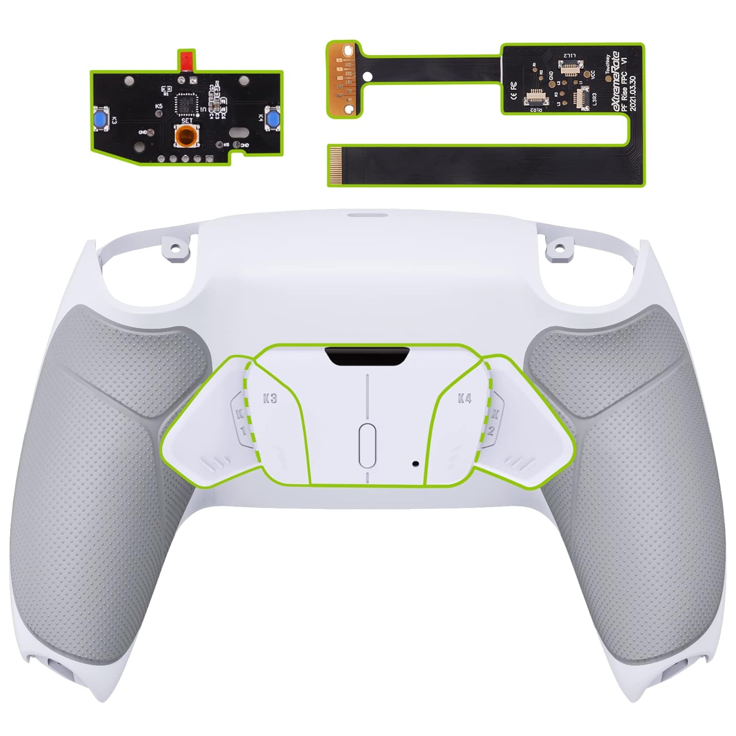 SKYSONIC White Rubberized Grip Programable RISE4 Remap Kit for PS5 ...