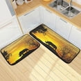 thumbnail image 1 of SKYSONIC Wild Rhinoceros Sunset Kitchen Rugs 2 Pieces, Fall Forest Tree Floor Mat Room Area Rug Washable Carpet Perfect for Living Room Bedroom Entryway, 1 of 7
