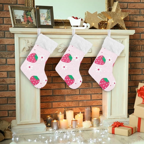 SKYSONIC Wildflower Christmas Stocking Personalized Large Candy Stocking Hanging Gift Xmas Stockings Decoration for Family Holiday Party Ornaments Decor Fireplace