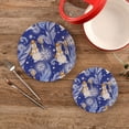 thumbnail image 1 of SKYSONIC Winter Feather Snowman Pot Holders Trivets, 2 Pcs Heat Resistant Trivets,Purple Snowflake Cotton Thread Weave Mats for Hot Pads Pans Pot Bowl Teapot for Kitchen Decor, 1 of 7