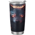 thumbnail image 1 of SKYSONIC Wolf Tumbler Stainless Steel Double Wall Vacuum Reusable Insulated Mug with Straw and Built-in Coaste for Cold and Hot Beverages, 20oz, 1 of 7
