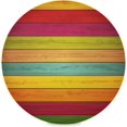 thumbnail image 1 of SKYSONIC Wooden Colored Stripes Round Placemats for Dining Table Non-Slip Heat-Resistant Polyester Table Mats Set of 1 Washable Table Mats for Kitchen Dining Table Decoration (26), 1 of 7