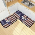 thumbnail image 1 of SKYSONIC Wooden Nutcracker Figurine Dressed As Uncle Sam Holding American Flag with American Flag Kitchen Mats and Rugs Floor Runner Area Rug Washable Carpetay 20"x28", 1 of 7