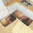 thumbnail image 1 of SKYSONIC Wooden Wine Barrel Kitchen Rugs 2 Pieces, Grapes Rustic Floor Mat Room Area Rug Washable Carpet Perfect for Living Room Bedroom Entryway, 1 of 7