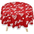 thumbnail image 1 of SKYSONIC XOXO Pattern Round Tablecloth 60inch Indoor Wrinkle Free, Valentine Red Heart Circular Lace Table Cover Washable for Kitchen Dining Decor, 1 of 7