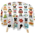 thumbnail image 1 of SKYSONIC Xmas Funny Nutcrackers Round Tablecloth 60inch Indoor Wrinkle Free, Circular Lace Table Cover Washable for Kitchen Dining Decor, 1 of 7