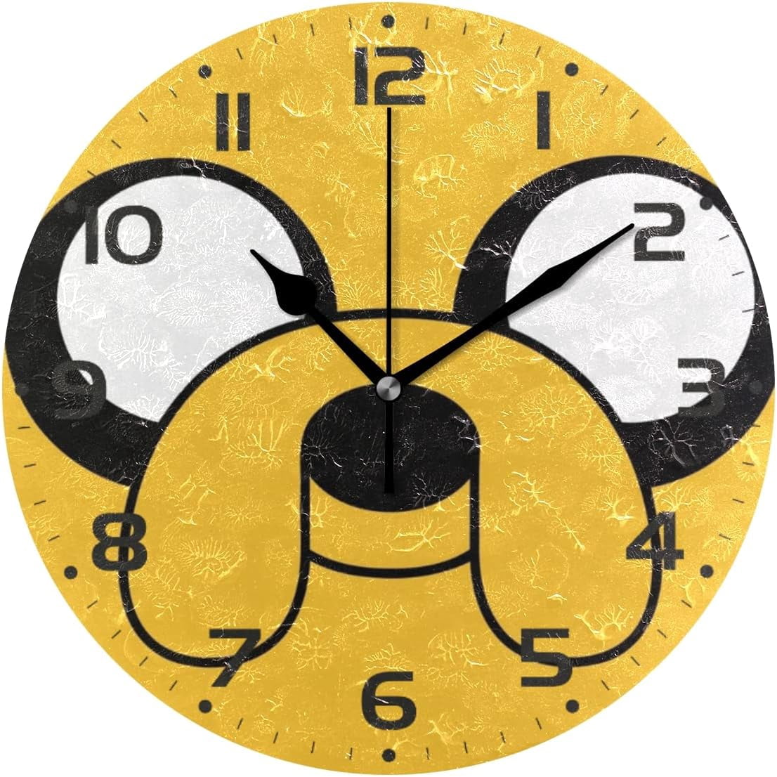 SKYSONIC Yellow Funny Dog Eyes Wall Clock 10 Inch Silent Non Ticking ...