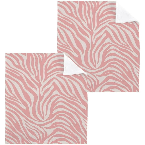 SKYSONIC Zebra Washcloths Set of 4, Highly Absorbent Soft Cotton Fingertip Towels for Bathroom, Kitchen, Gym, Spa, Home Decor 12 x 12 Inch