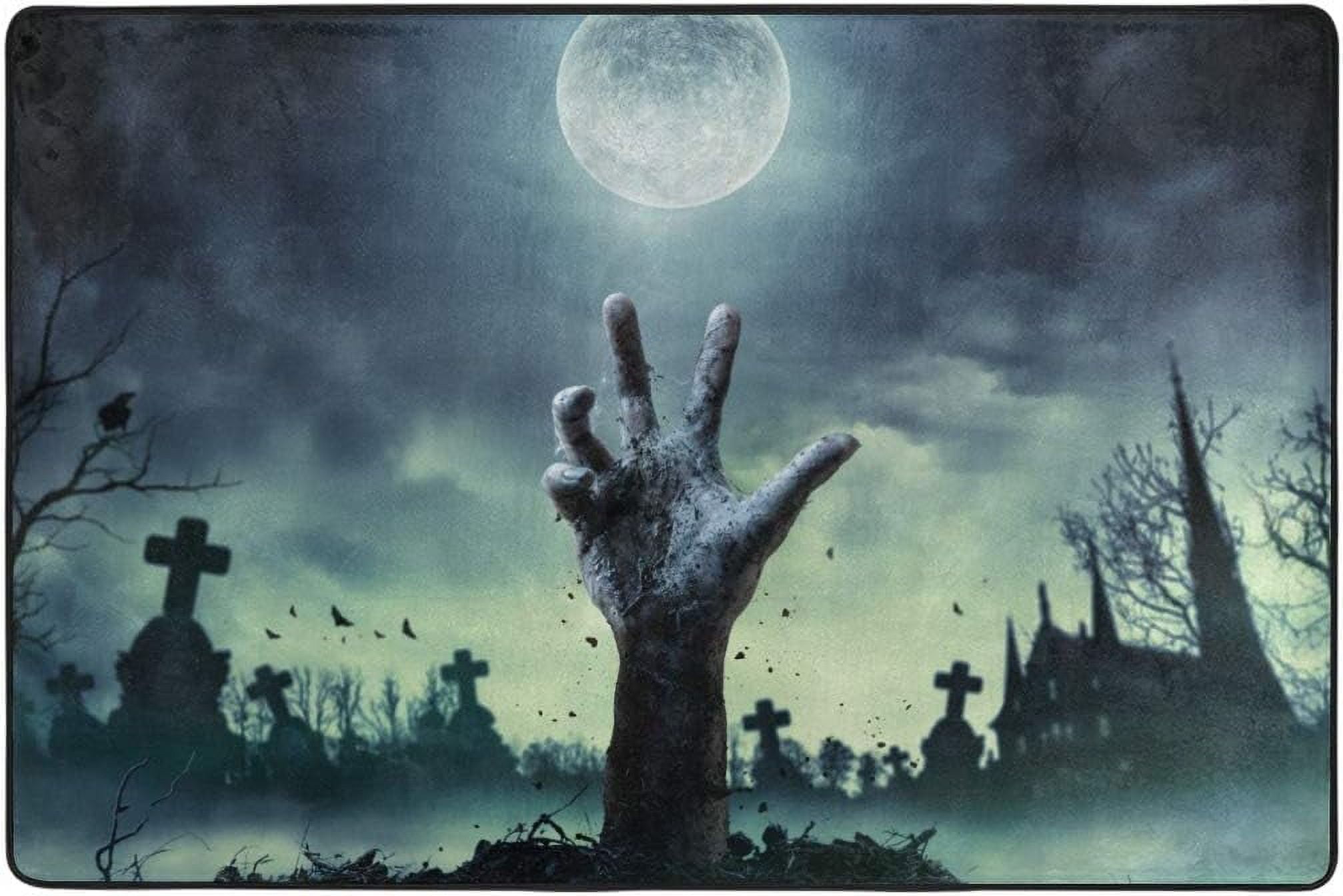 SKYSONIC Zombie Hand Rising Out of Grave Area Rug Carpet for Living ...