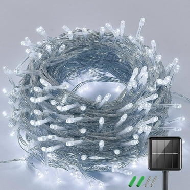 SKYUSE Outdoor Solar String Lights Waterproof ,200 LED 71.2FT Extra-Bright 8 Modes Solar Fairy Lights for Outside Wedding Porch Roof Christmas Halloween Decorations (White)