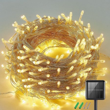 SKYUSE Solar String Lights Outdoor Waterproof, 200 LED 71.2FT 8 Modes Solar Fairy Lights for Outside Garden Patio Birthday Christmas Decorations (Warm White)