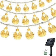 SKYUSE Solar String Lights Outdoor Waterproof 60 Led 30.2ft Solar Crystal Globe Lights with 8 Lighting Modes,  Solar Fairy Lights for Tree Patio Garden Yard Porch Wedding Party Decor (Warm White)