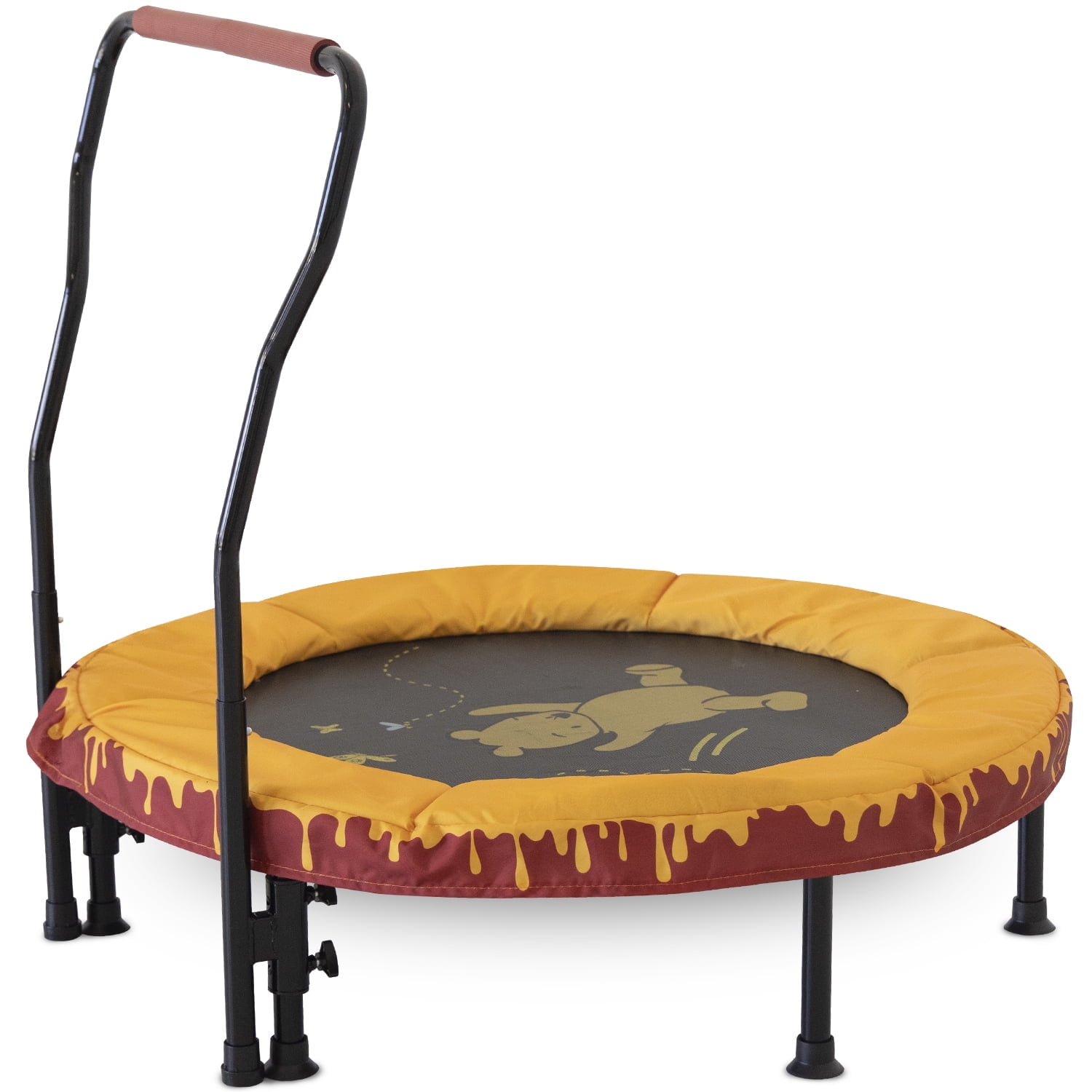 36 Inch Red and Yellow Kids' Round Trampoline with Enclosure