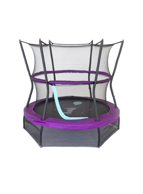 SKYWALKER SPORTS 60 Inch Indoor Outdoor Mini Trampoline with Net Enclosure and Handlebar
