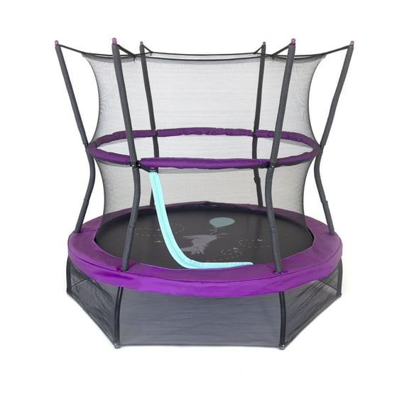 SKYWALKER SPORTS 60" Mini Trampoline with Safety Enclosure Net & Handlebar - Indoor/Outdoor No-Spring Rebounder for Kids & Toddlers, Heavy-Duty Steel Frame