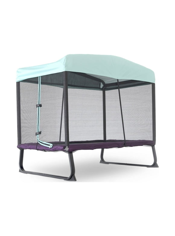 SKYWALKER SPORTS 6x4 FT Indoor Outdoor Mini Trampoline with Net Enclosure