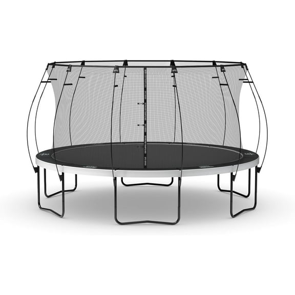 SKYWALKER TRAMPOLINES Epic Series 14ft Round Trampoline with Safety Enclosure Net - Heavy Duty Outdoor Trampoline for Kids & Adults, 1600lb Weight Capacity, Padded Spring Cover