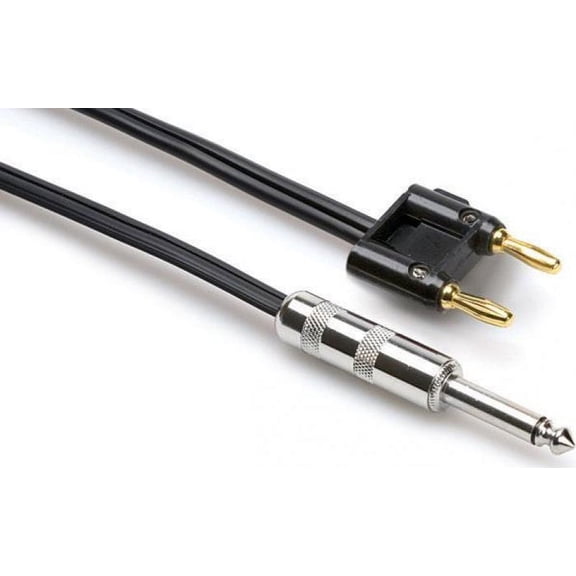 ZIP CABLE 1/4" TS - BANANA BK 100FT
