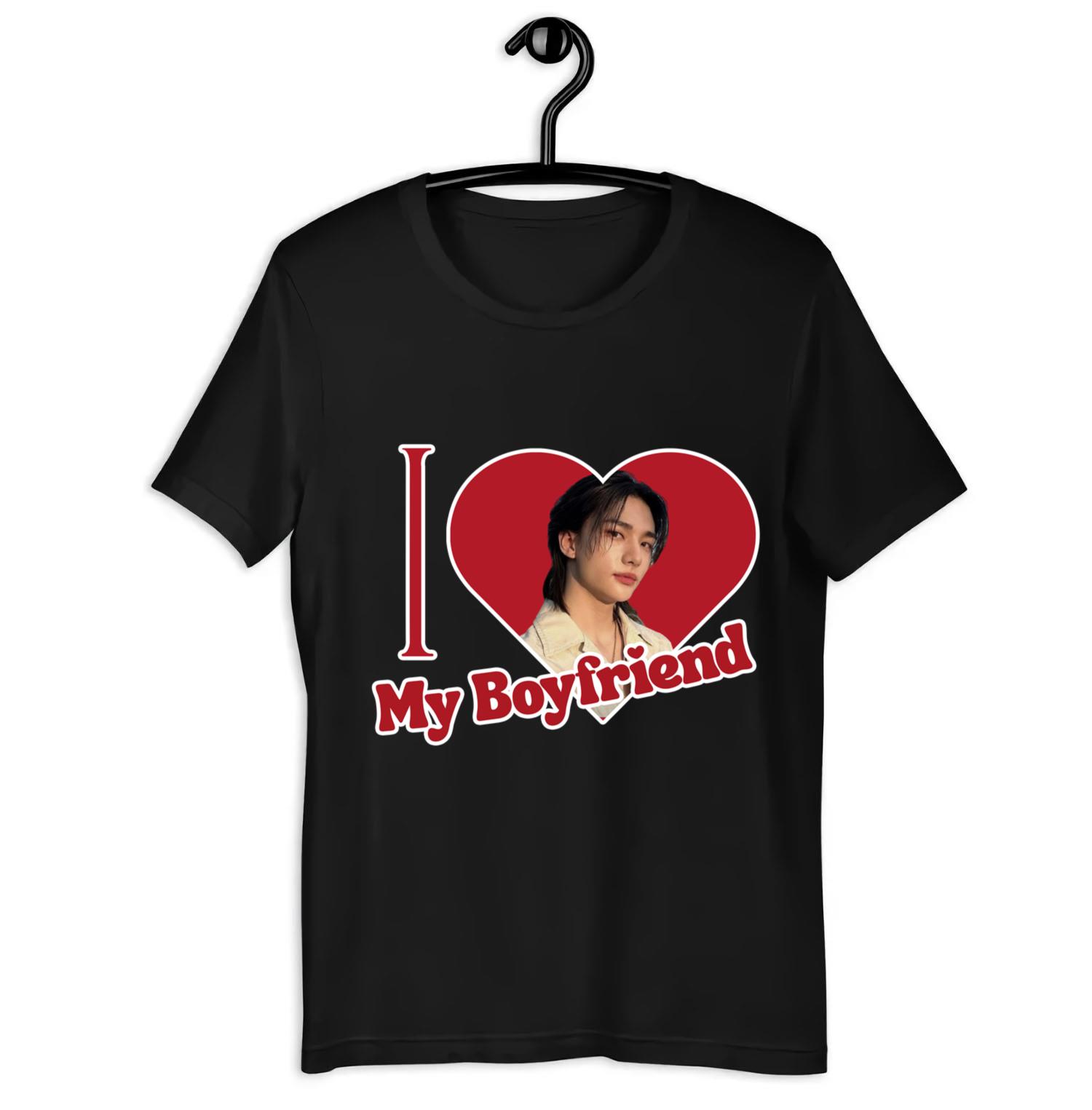 SKZ Hyunjin I Love My Boyfriend Shirt, Custom Stray Kids Hyunjin Photo