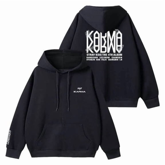 SKZ Karma Merch Unisex Hoodie Long Sleeve Pullover Kids Oversized Outdoor Unisex Sweatshirt Clothing