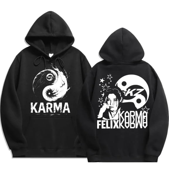 SKZ Karma Merch Unisex Hoodie Long Sleeve Unisex Pullover Kids Clothing Oversized Outdoor Sweatshirt
