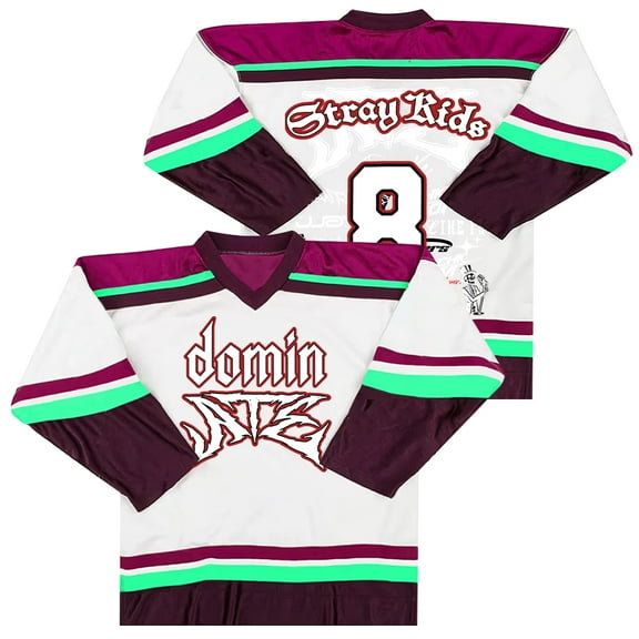 SKZ Stray Kids 8 Jersey Dominate World Tour Merch V-neck Tee Cosplay Unisex Fashion Kpop Sweatshirts