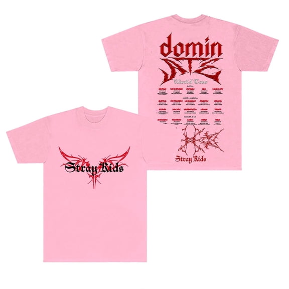 SKZ Stray Kids Dominate World Tour Dates T-Shirts Cosplay Women Men Fashion Kpop Short Sleeve Tee