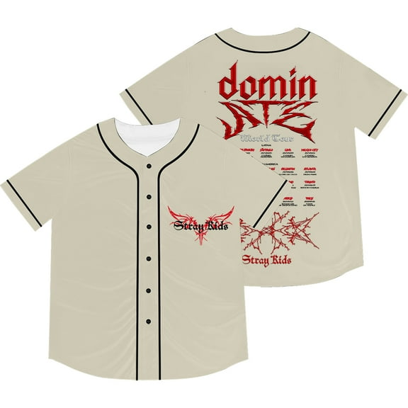 SKZ Stray Kids Dominate World Tour Merch Baseball Jacket Tee Cosplay Unisex Fashion Kpop T-Shirts