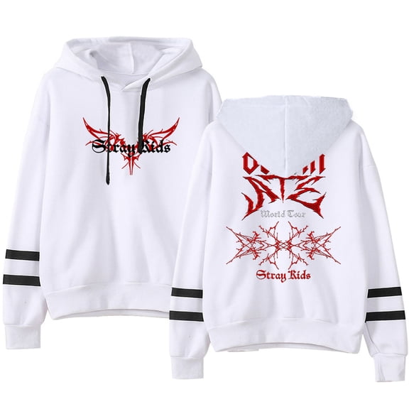 SKZ Stray Kids Dominate World Tour Merch Hoodie Pocketless Parallel Bars Sleeve Streetwear Men Women Sweatshirt