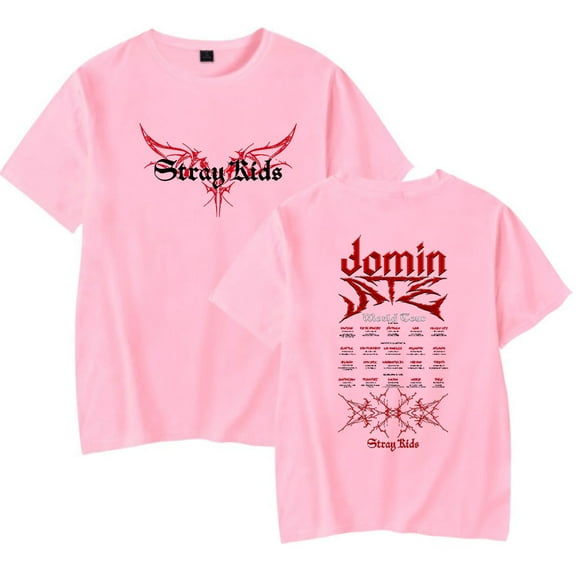 SKZ Stray Kids Dominate World Tour Merch T-shirt Women's men's retro casual summer round neck short sleeved T-shirt