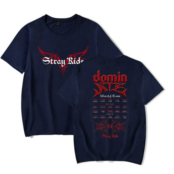 SKZ Stray Kids Dominate World Tour Merch T-shirt Women's men's retro casual summer round neck short sleeved T-shirt