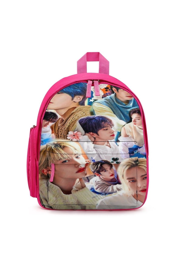 SKZ Stray Korea Ki Backpack for Men Women Small Bookbag with Front Pocket