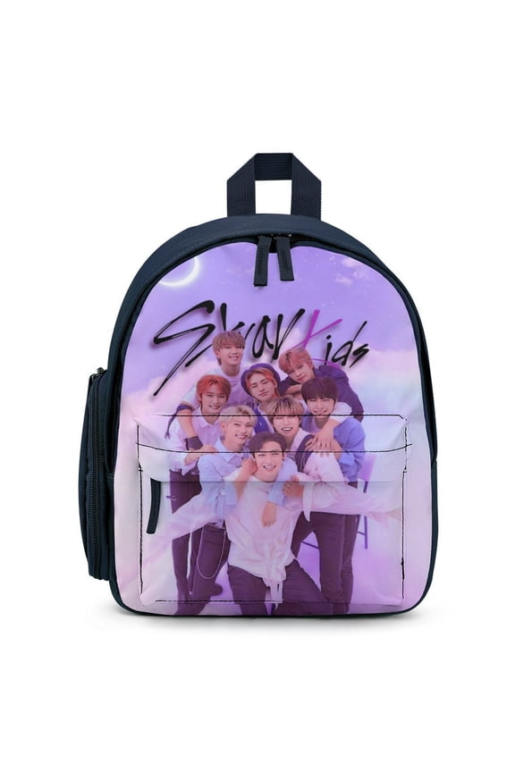 SKZ Stray Korea Ki Backpack for Men Women Small Bookbag with Front Pocket